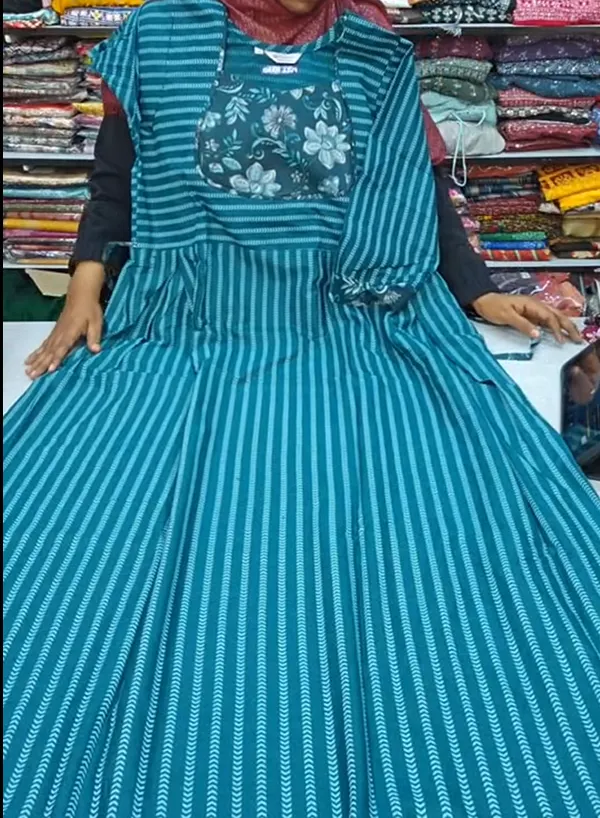 Premium Cotton Frock Style Nighty with Adjustable Rope & Side Pocket | NT3281